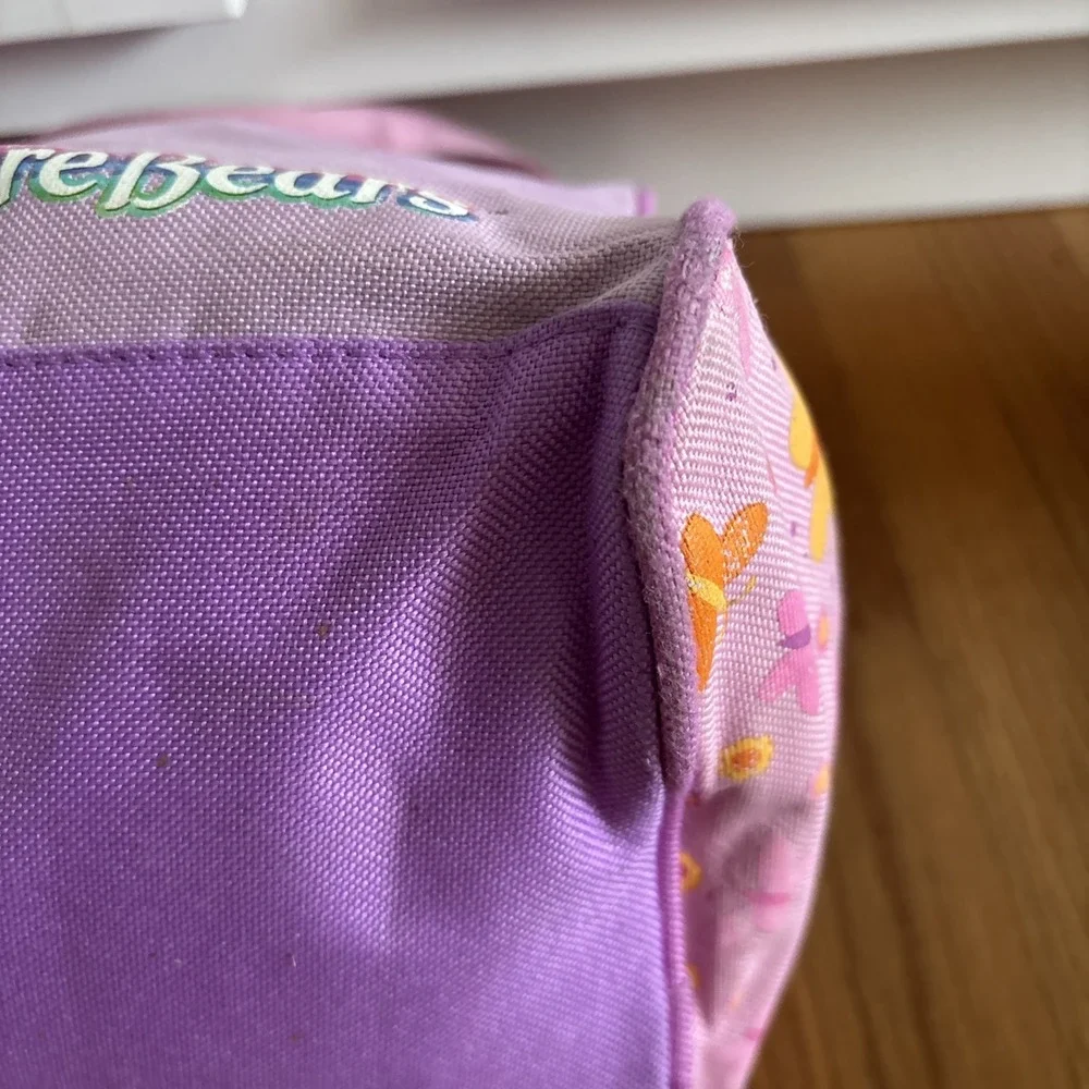Vtg Care Bears Duffle Bag Tote Pink & Purple Overnight Love A Lot Friend Retro